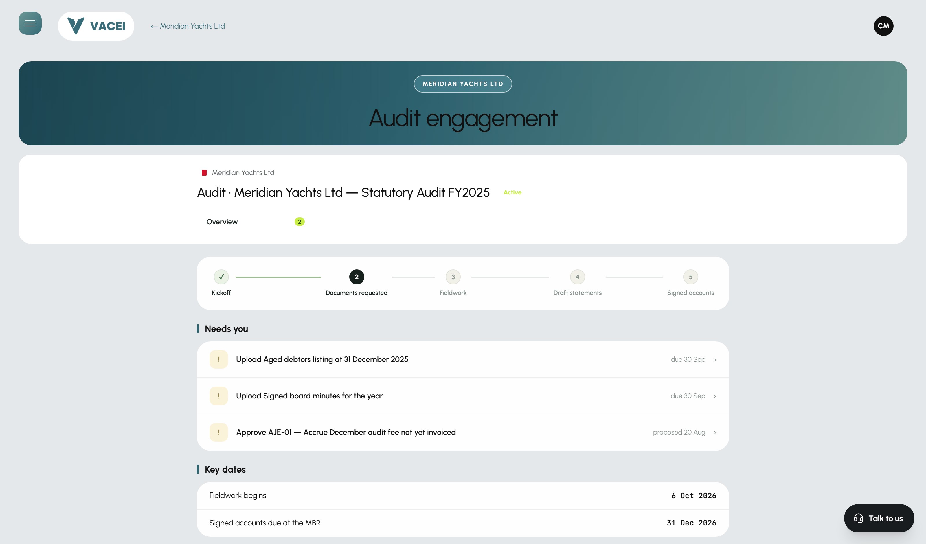Audit engagement requests